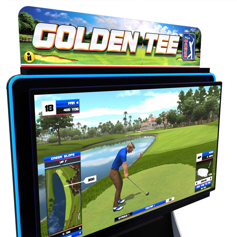 Incredible Technologies Golden Tee PGA Tour Deluxe Monitor And Top Panel