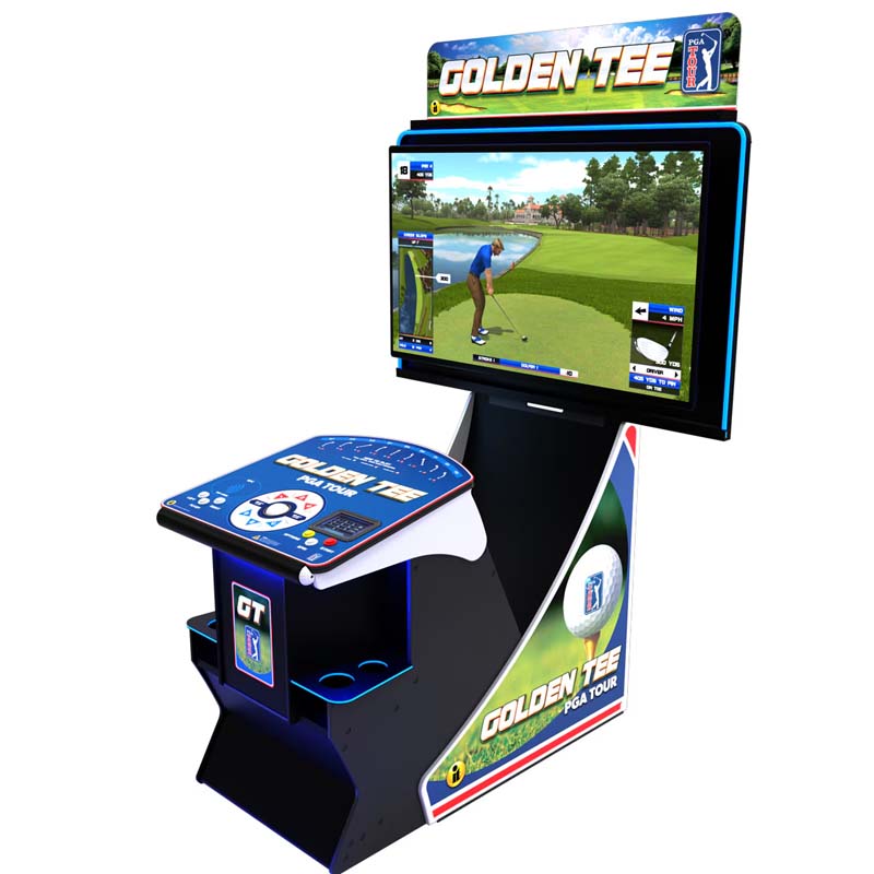 Incredible Technologies Golden Tee PGA Tour Deluxe Tilted Front View