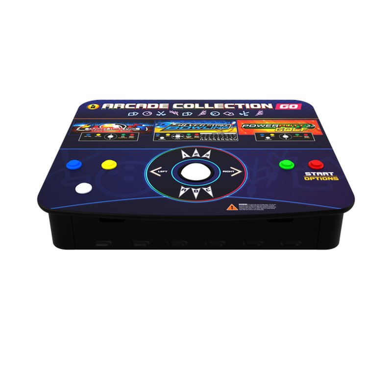 Incredible Technologies Arcade Collection GO portable arcade cabinet, home version, front angled view showing control panel with joystick and buttons