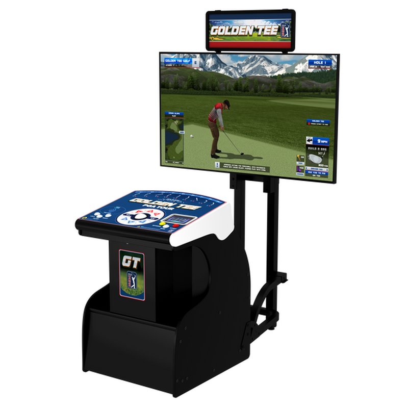 Incredible Technologies Golden Tee PGA TOUR Showpiece PRO arcade golf cabinet home model with monitor and trackball control panel