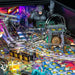 Stern King Kong Myth of Terror Island Premium Pinball Machine playfield detail showing animatronic Kong figure, temple gong toy, NYC train car lock, biplane ramp, and sculpted features.