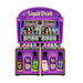 Alan-1 Liquid Death arcade redemption game, Deluxe configuration, front view, showing the 65 inch screen, the illuminated Liquid Death header, the four tap handle joysticks and the RGB LED fill up tubes.