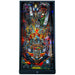 Stern Metallica Remastered Premium Pinball Machine playfield overview showing ramps, bumpers, targets, and illuminated features from above