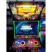 Atari Missile Command Recharged Pro arcade cabinet front view showing illuminated marquee, display screen, and dual control panels with trackballs and buttons.