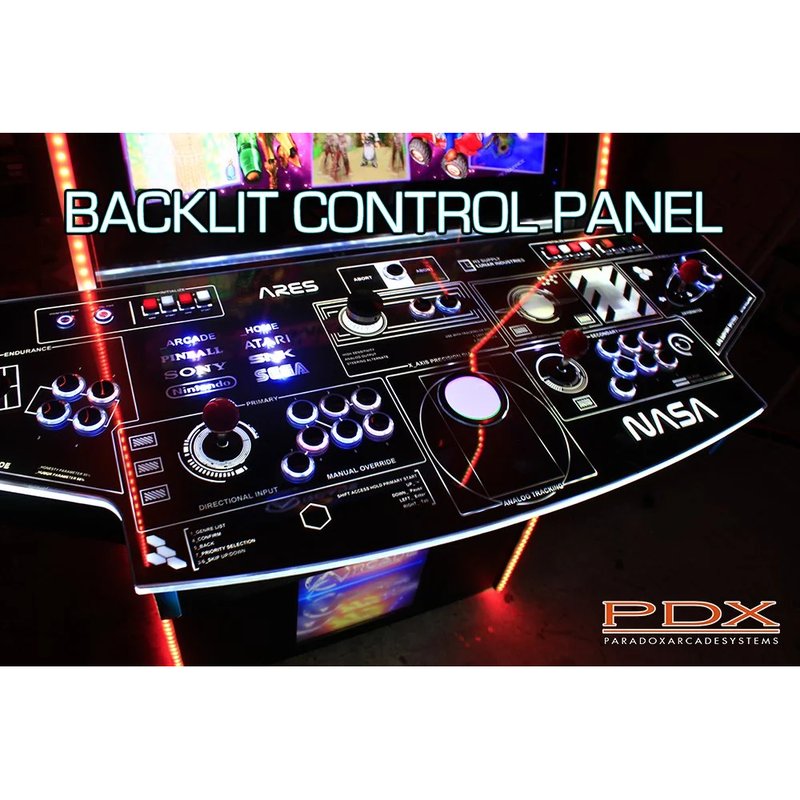 paradox arcades falcon v2.0 xl 4 player arcade cabinet  backlit control panel