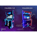 paradox arcades falcon v2.0 xl 4 player arcade cabinet falcon 1.0 and falcon 2.0 differences side led improvements deeper cabinet profile racing pedals force feedback wheels storage drawer
