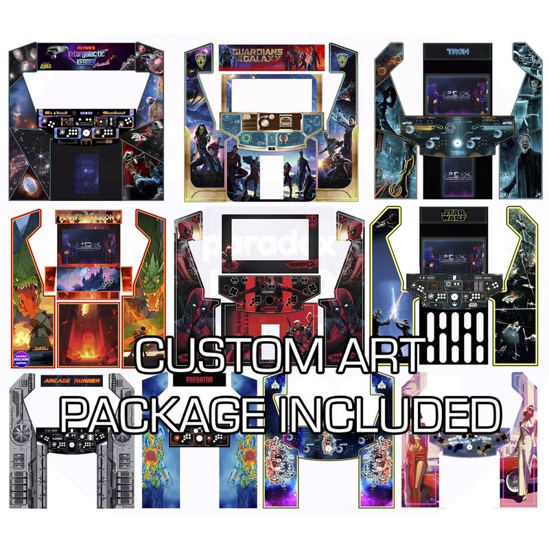 paradox arcades pro 4 player xl arcade cabinet 2023 PDX arcade Art Packages