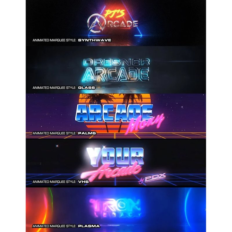 paradox arcades pro 4 player xl Animated LCD Marquee Custom Graphics PDX