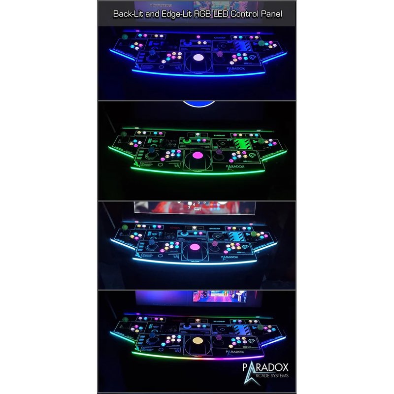 paradox arcades pro 4 player xl arcade cabinet Backlit RGB LED Control Panel Plexi MDK