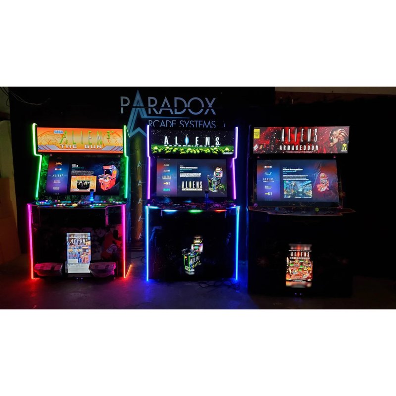 paradox arcades pro 4 player xl arcade cabinet LCD marquee