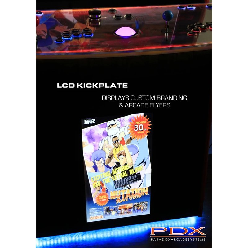 paradox arcades pro 4 player xl arcade cabinet PDX Arcade LCD Kickplate