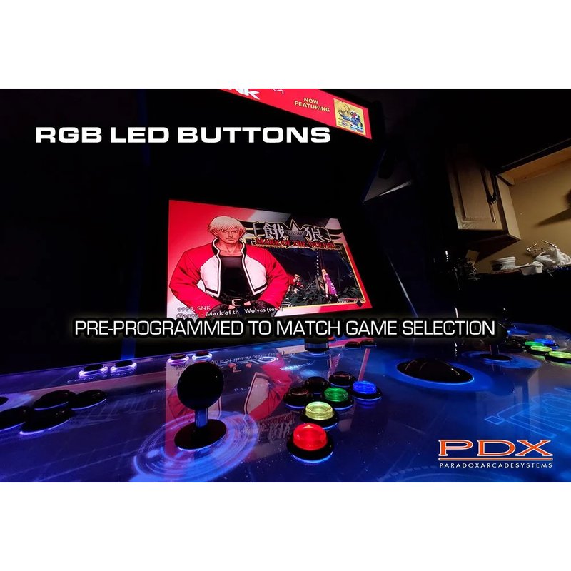 paradox arcades pro 4 player xl arcade cabinet PDX Arcades RGB LED Buttons