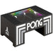 Atari PONG Mechanical Table Home Edition, angled playfield view with glowing paddles, LED score display, and puck.
