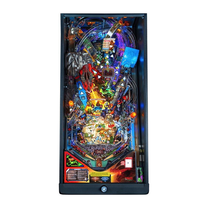 Stern Dungeons & Dragons: The Tyrant's Eye Premium Pinball Machine, commercial coin-operated game, full playfield view from above showing layout and features.