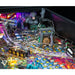 Stern King Kong Myth of Terror Island Premium Pinball Machine playfield overview showing Animatronic Kong figure, Gong toy, Biplane ramp, and NYC train car ball lock.