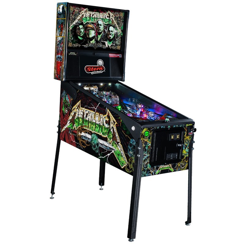 Stern Metallica Remastered Premium Pinball Machine commercial coin-operated game full machine front angle view