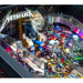 Stern Metallica Remastered Premium Pinball Machine featuring Sparky's Electric Chair sculpted figure, playfield overview with illuminated targets and ramps